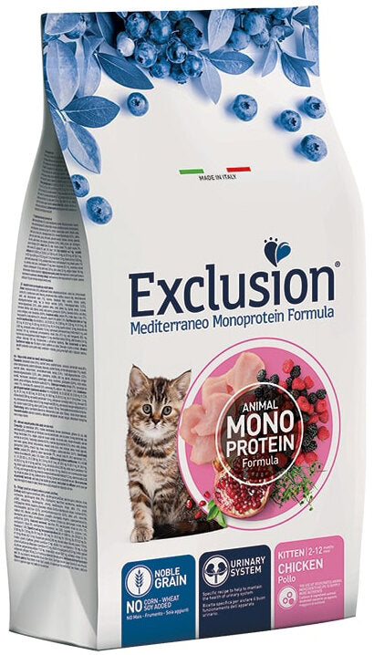 Exclusion Mediterraneo Monoprotein Noble Grain Cibo Secco Pollo Per Gattini 1,5kg-1