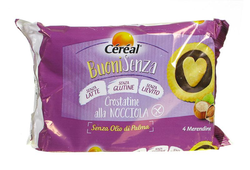 Cereal Buoni Senza latte, glutine e lievito Crostatine alla Nocciola 4 pezzi-1