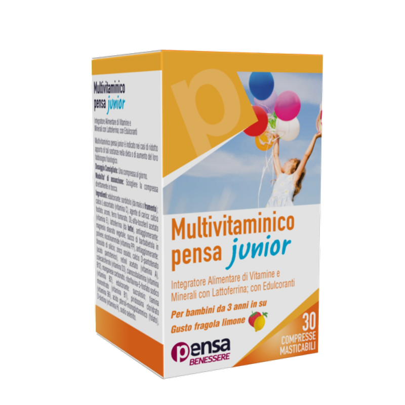 Pensa Multivitaminico Junior gusto Fragola e Limone 30 compresse masticabili-0