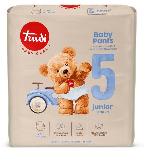 Trudi Baby Pants Pannolini a Mutandina Taglia 5 Junior 12-18 Kg 18 Pezzi-1