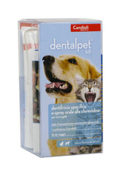 Candioli Dentalpet Kit con dentifricio, spray e ditale per l'igiene orale quotidiana di cani e gatti-1