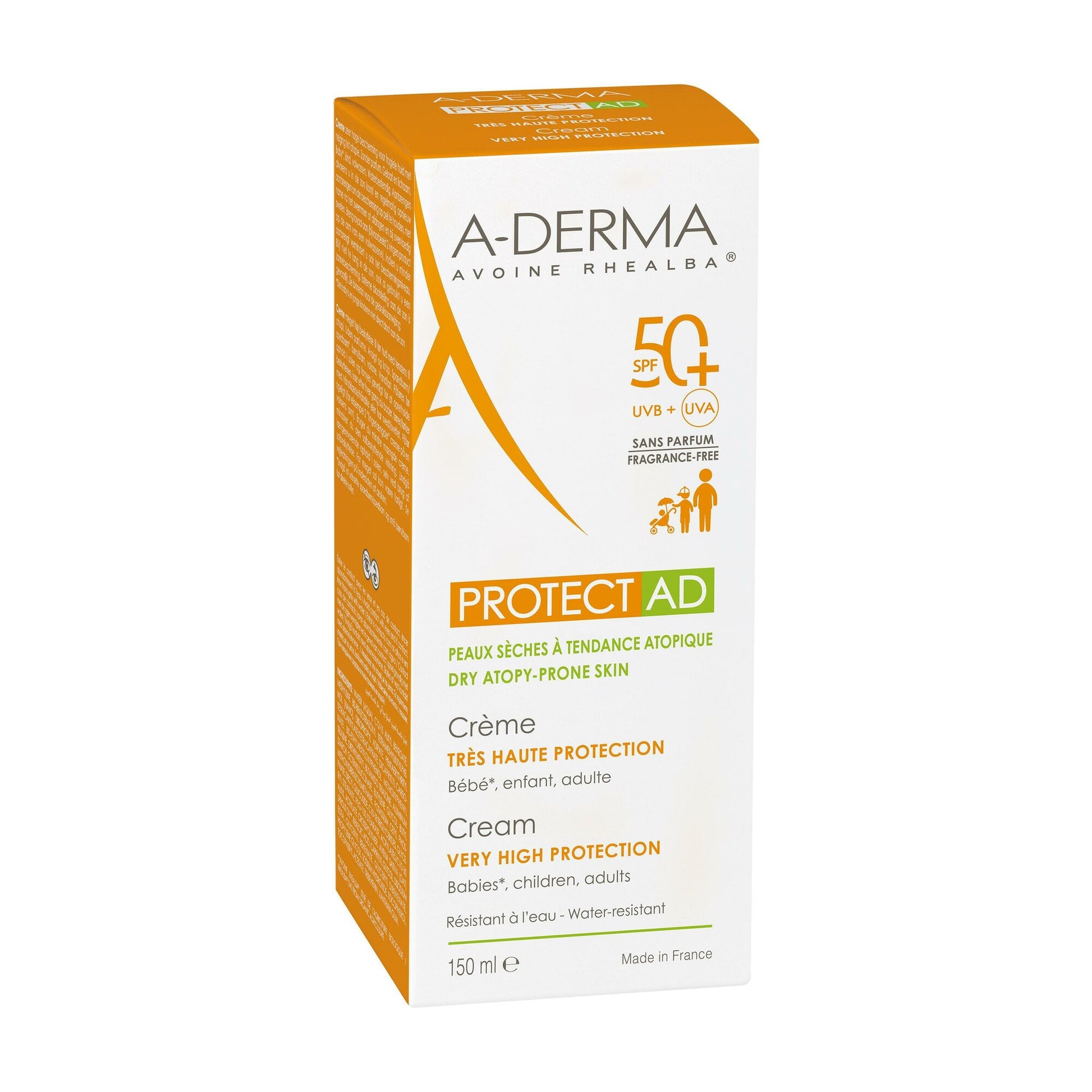 A-Derma Protect AD Crema solare protezione molto alta SPF50+ per pelle secca 150ml-10