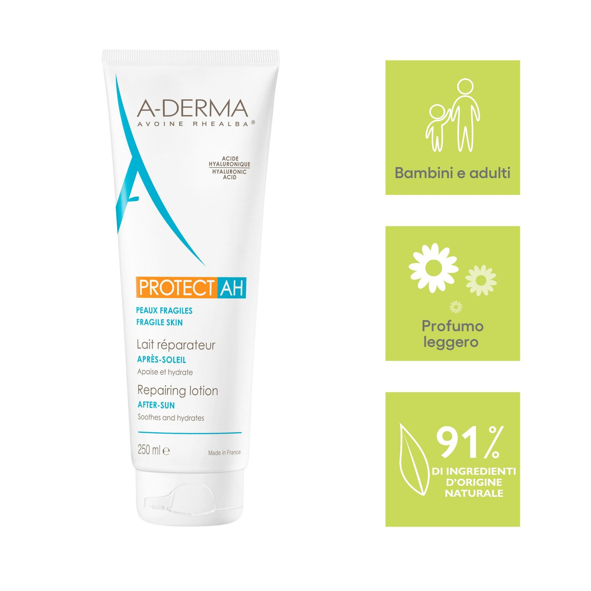 A-Derma Protect AH latte ristrutturante Doposole per pelle fragile 250ml-6