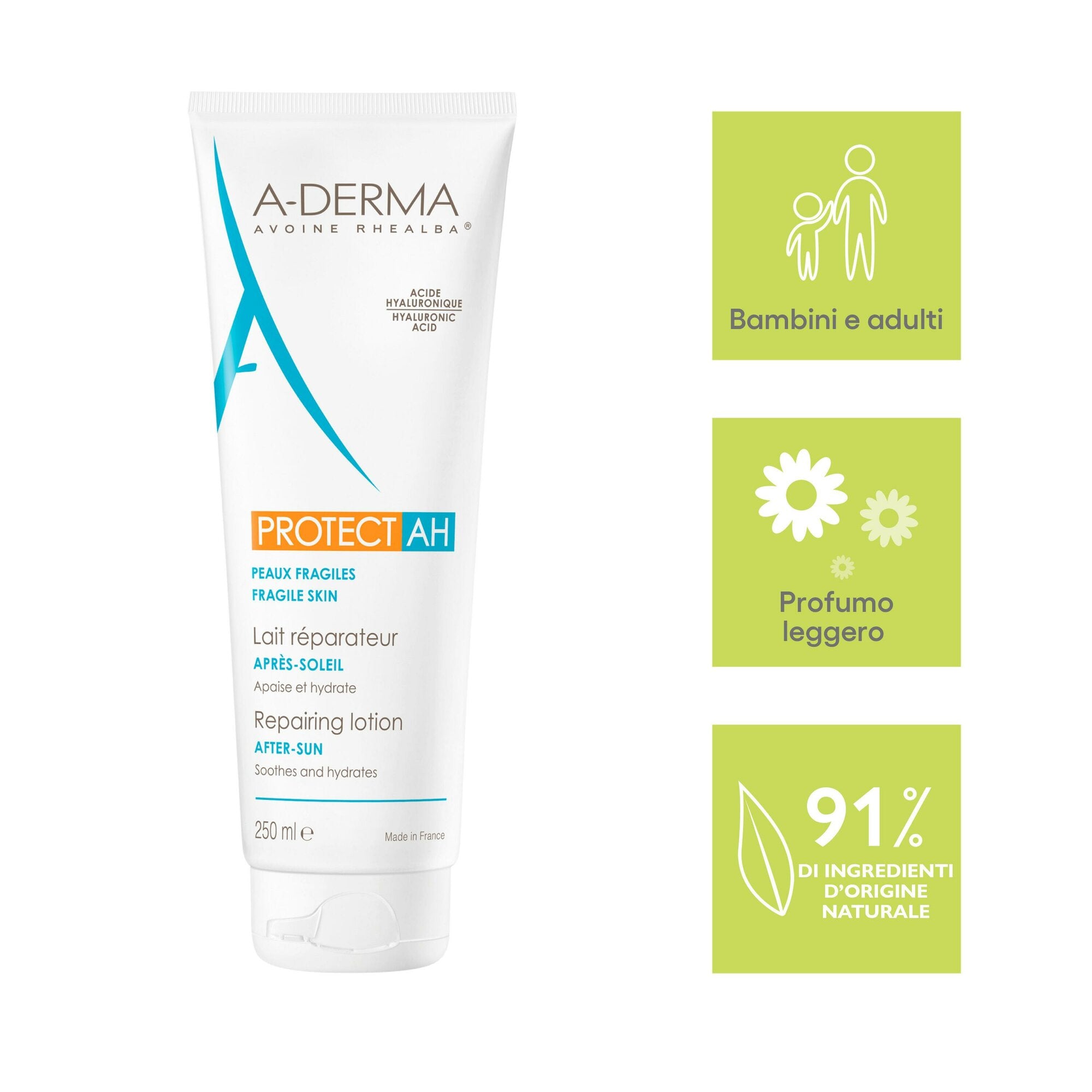 A-Derma Protect AH latte ristrutturante Doposole per pelle fragile 250ml-6