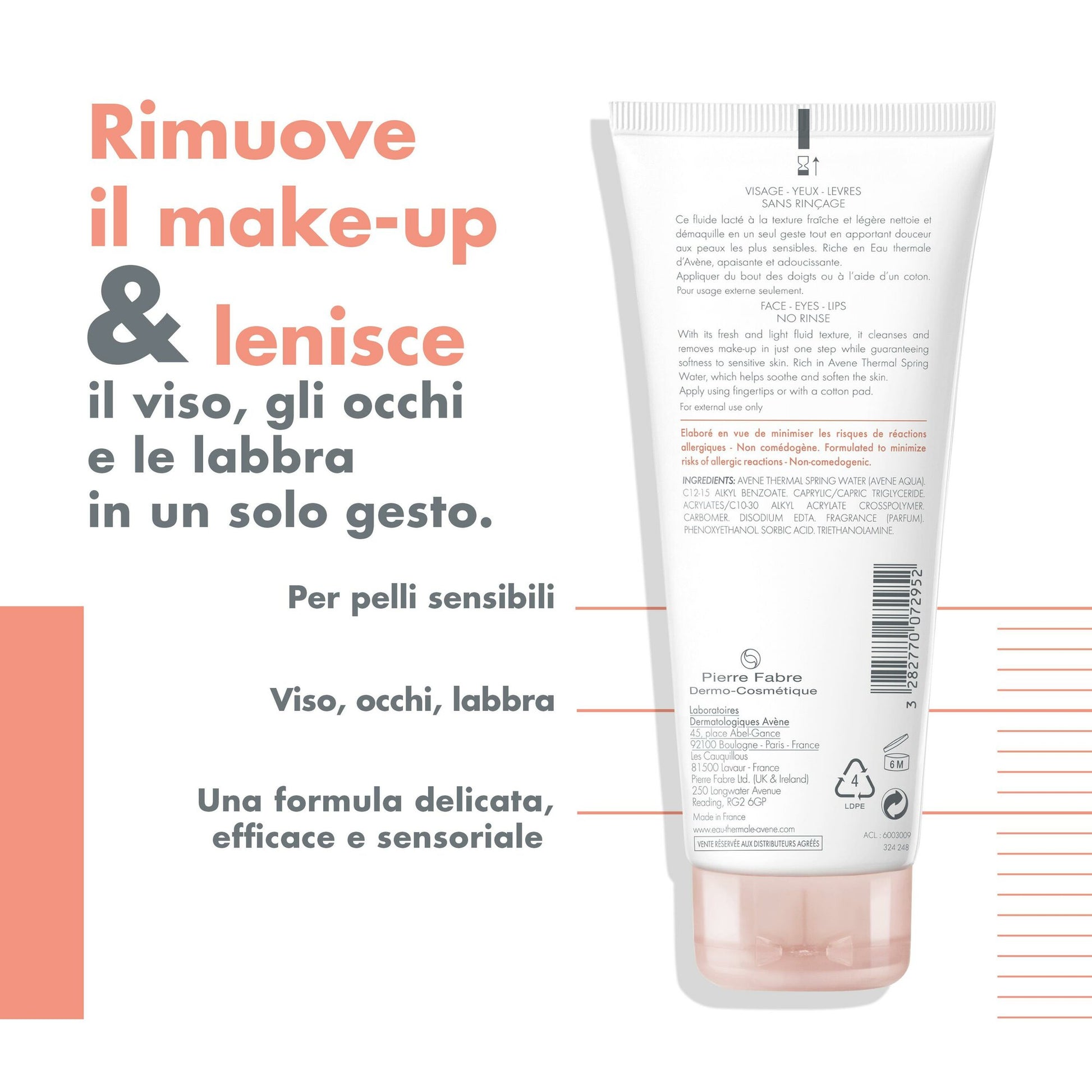 Avène Latte Struccante 3 in 1 deterge strucca e lenisce viso e occhi 200ml-8