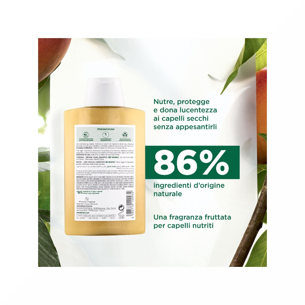 Klorane Shampoo al burro di Mango capelli secchi 200ml-3