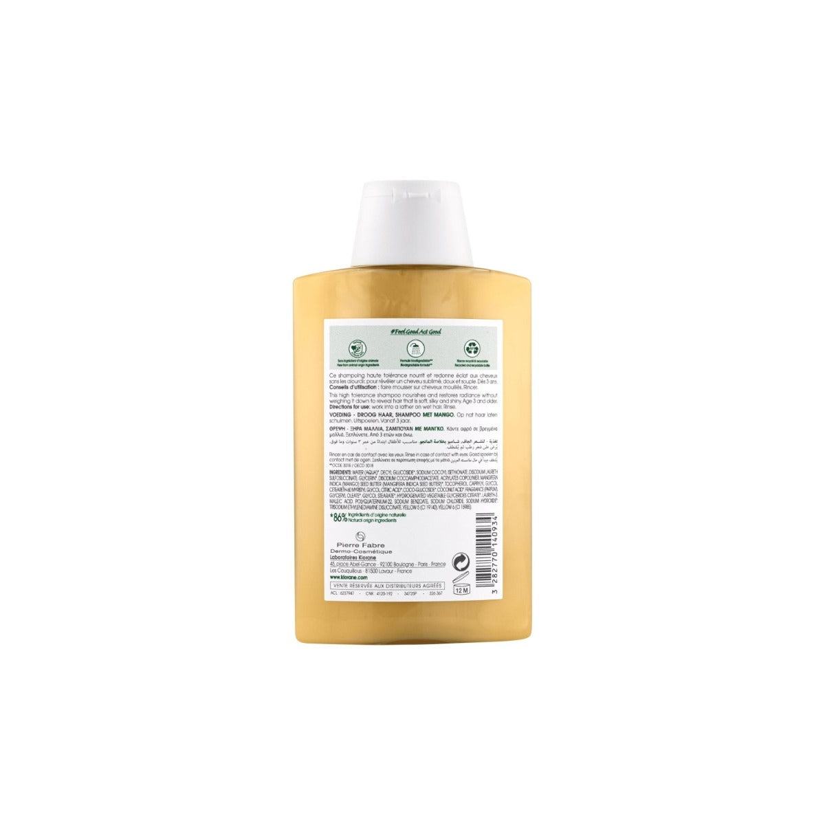 Klorane Shampoo al burro di Mango capelli secchi 200ml-1