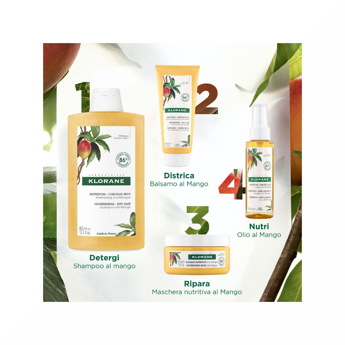 Klorane Shampoo al burro di Mango capelli secchi 200ml-5