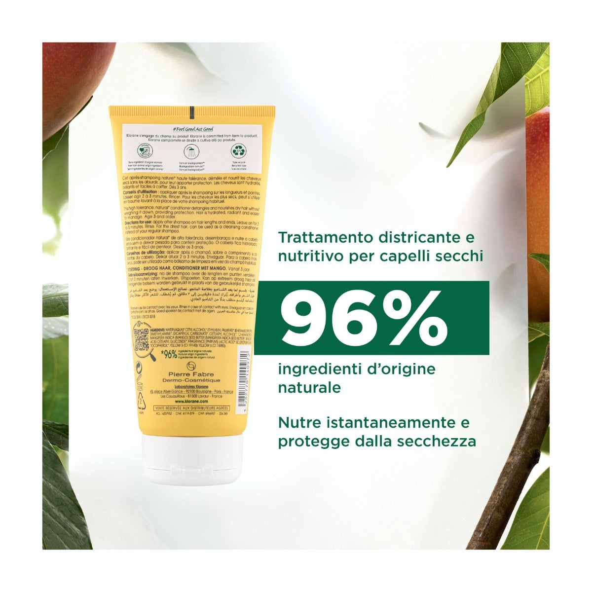 KLORANE Balsamo al Mango capelli secchi 200ml-6