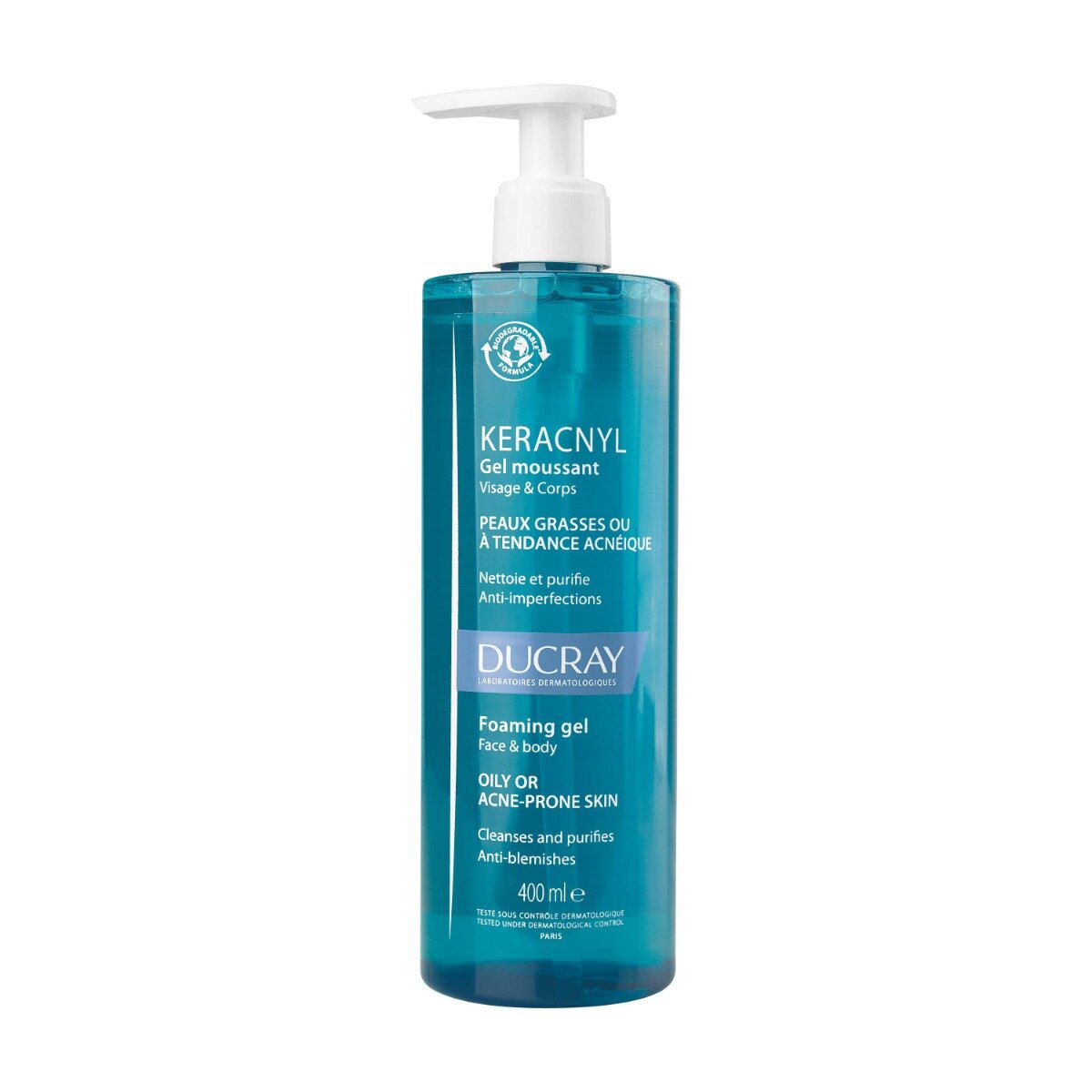 Ducray Keracnyl Gel detergente - pelle grassa a tendenza acneica 400ml-7