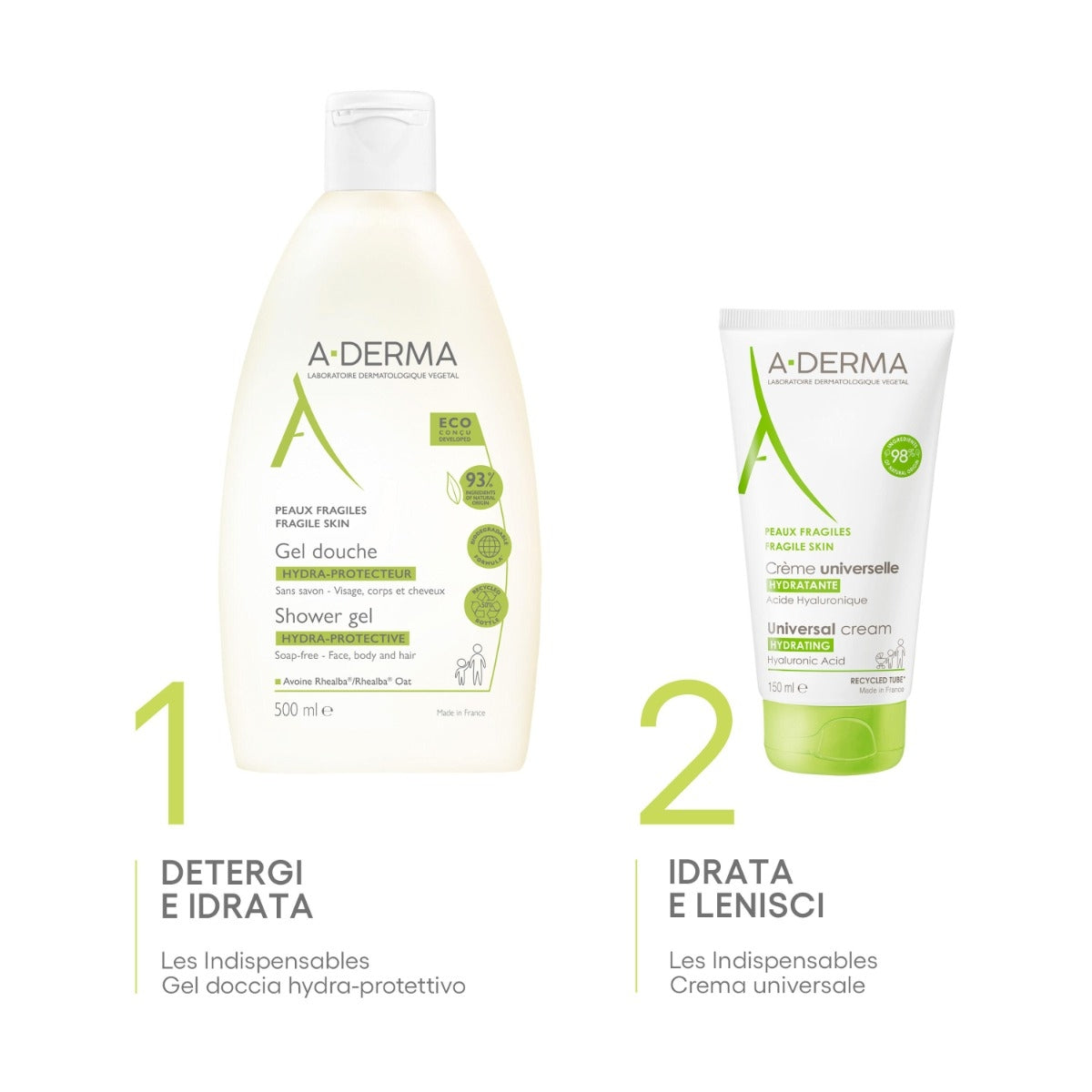 A-Derma Les Indispensables Crema Universale Idratante Viso e Corpo 150ml-7