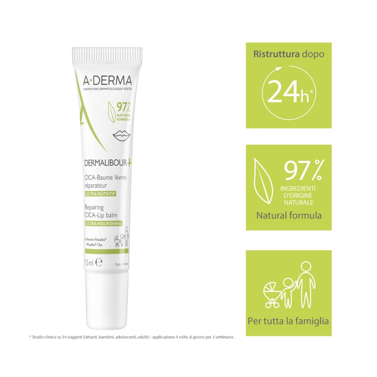 A-Derma Dermalibour+ Cica balsamo labbra ristrutturante 15ml-10
