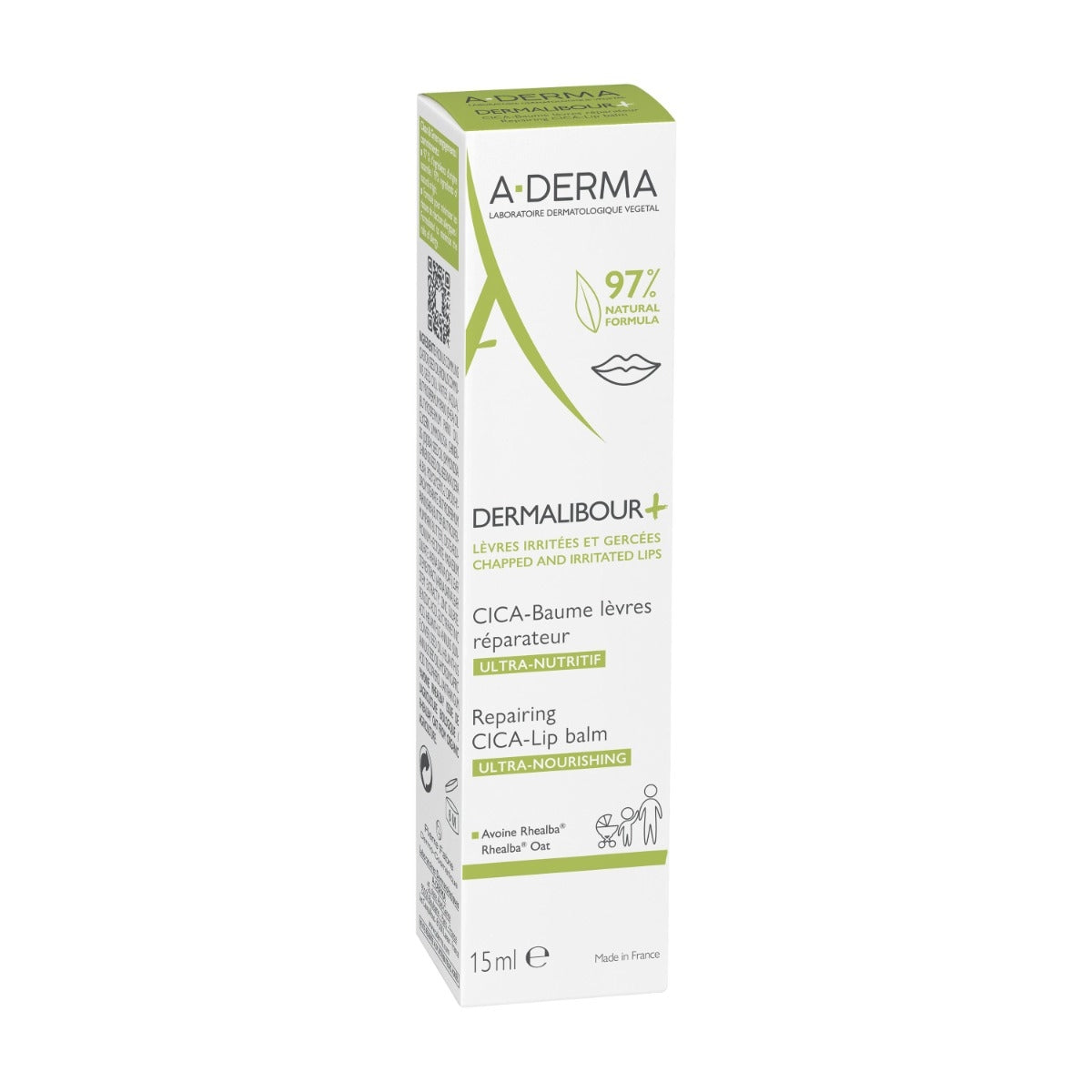 A-Derma Dermalibour+ Cica balsamo labbra ristrutturante 15ml-15