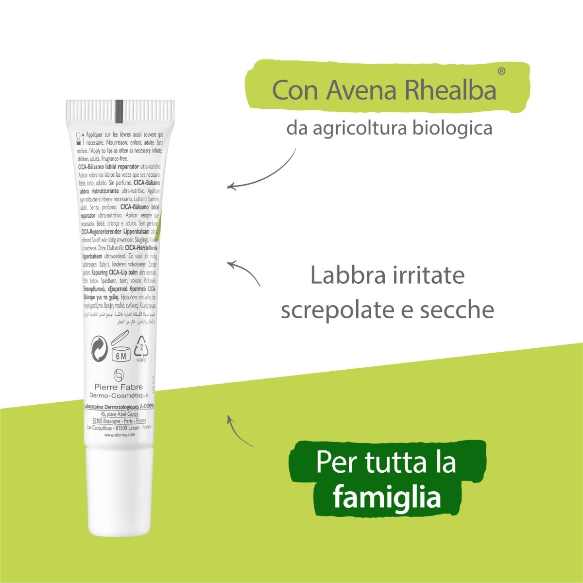 A-Derma Dermalibour+ Cica balsamo labbra ristrutturante 15ml-12
