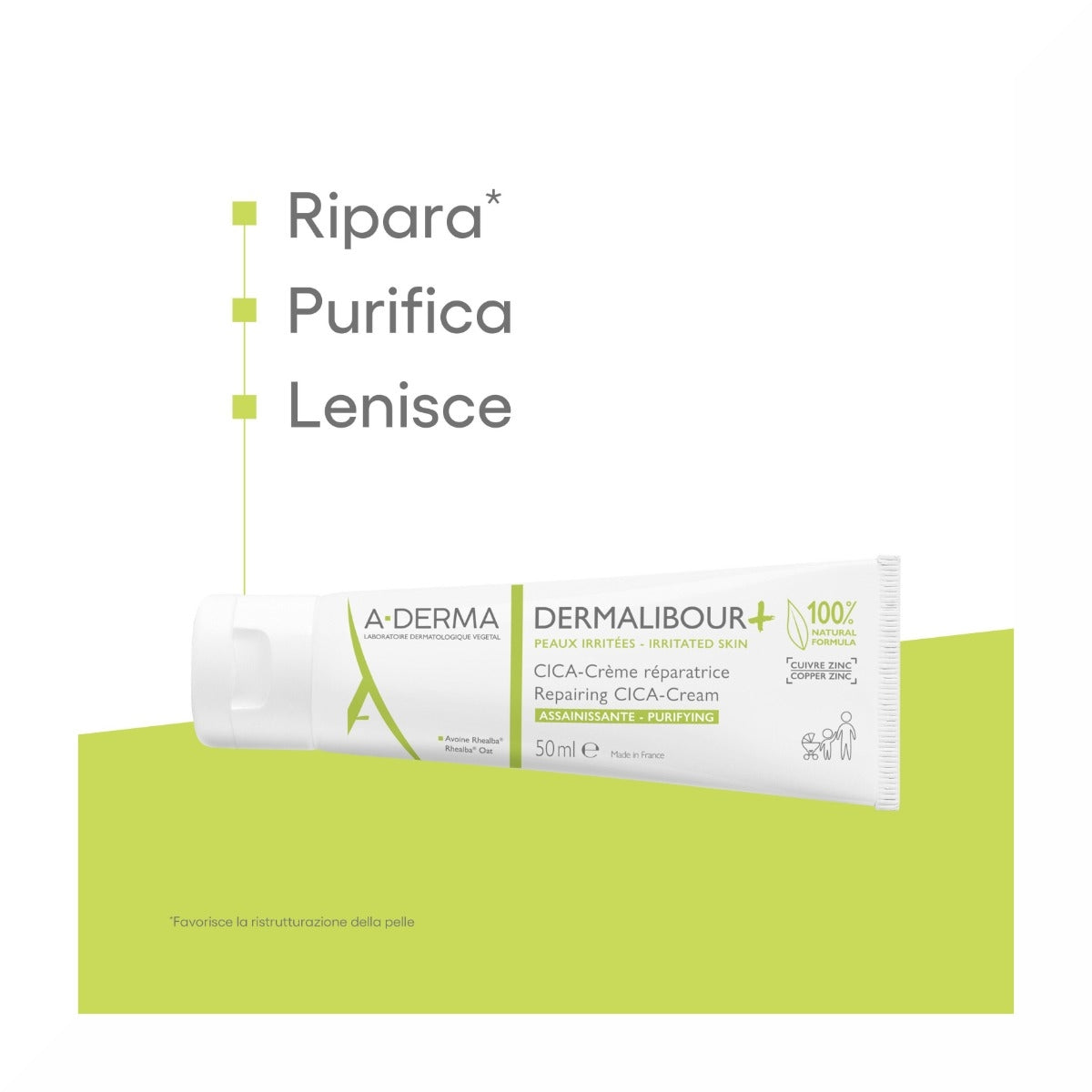 A-Derma Dermalibour + Cica Crema ristrutturante purificante pelli irritabili 50ml-7