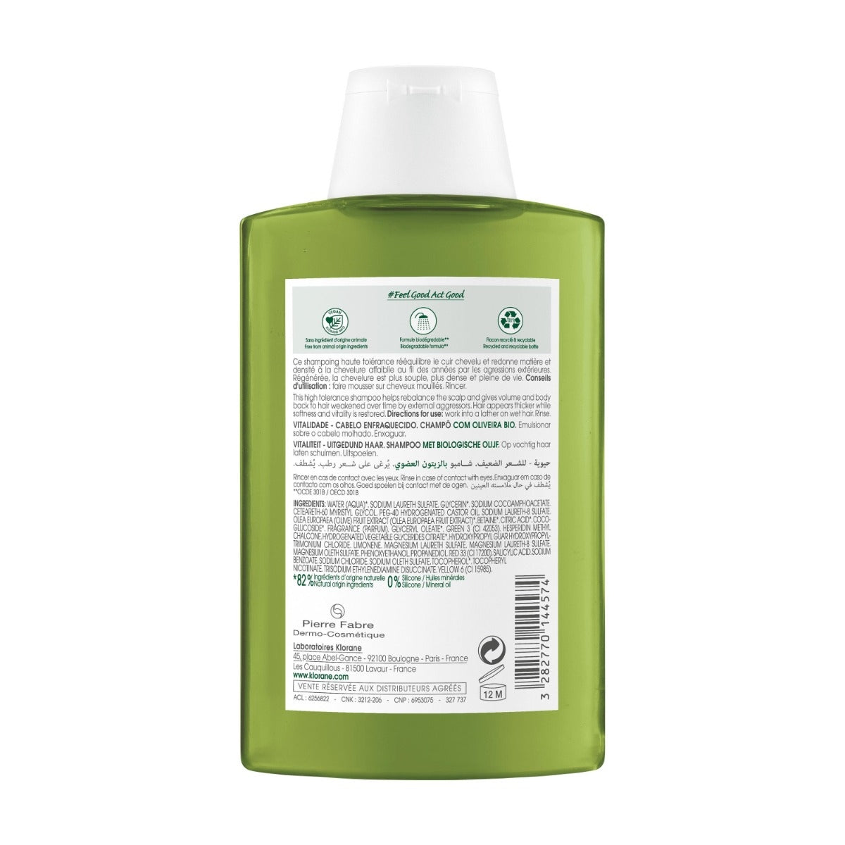 Klorane Shampoo all'ulivo BIO capelli deboli e assottigliati 200ml-6