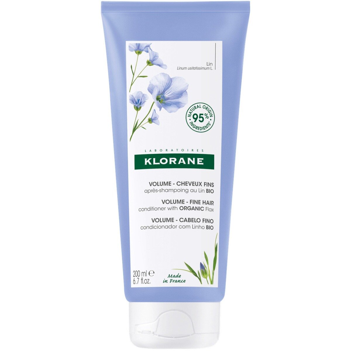 Klorane Balsamo dopo shampoo alle fibre di Lino BIO capelli sottili 200ml-6