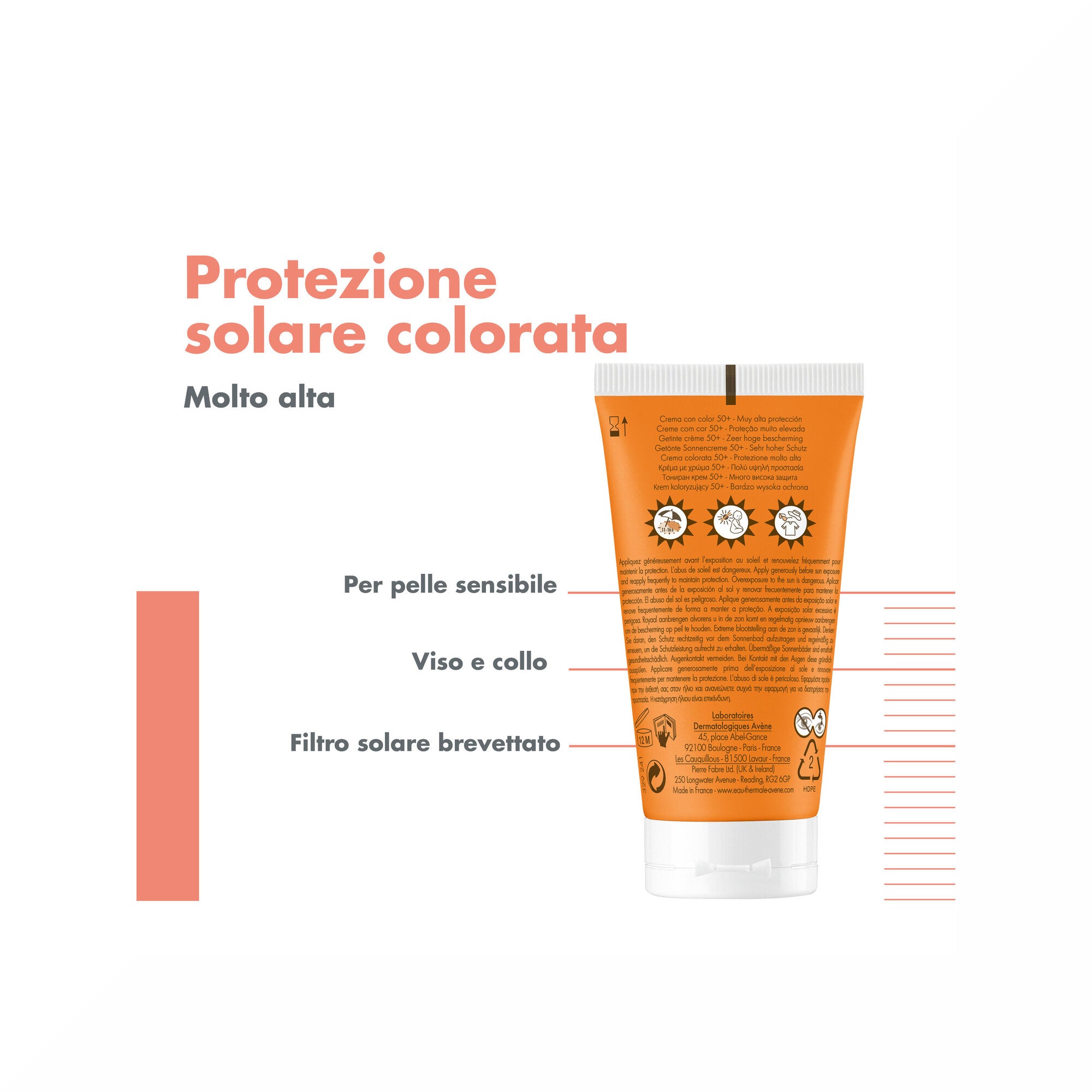 Avène Crema Colorata SPF 50+ Solare Viso 50ml-5