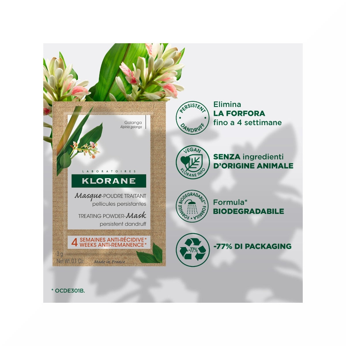 Klorane Maschera In Polvere Galanga 8x3g-3