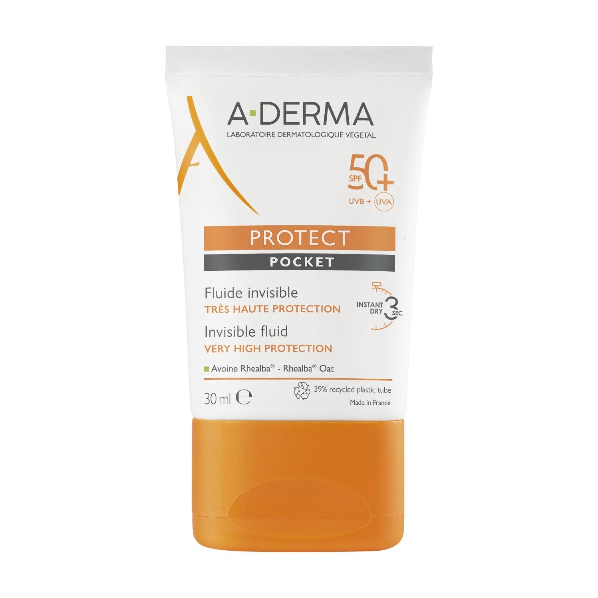 Aderma Protect Pocket Fluido Invisibile Solare Viso 30ml SPF50+-0