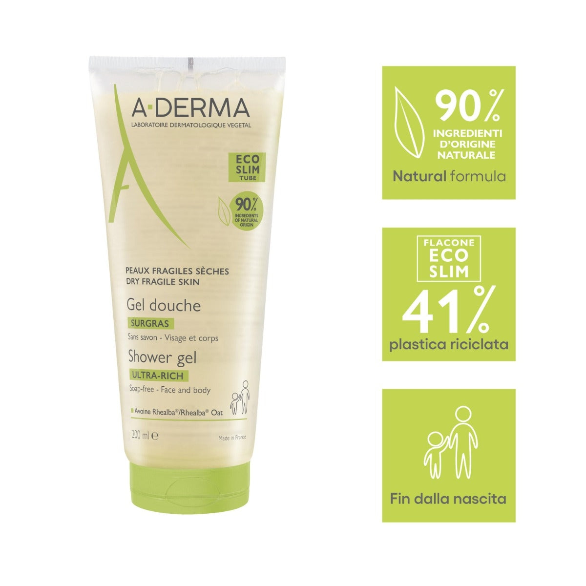 A-Derma Les Indispensables Gel Doccia Sugras 200ml-4