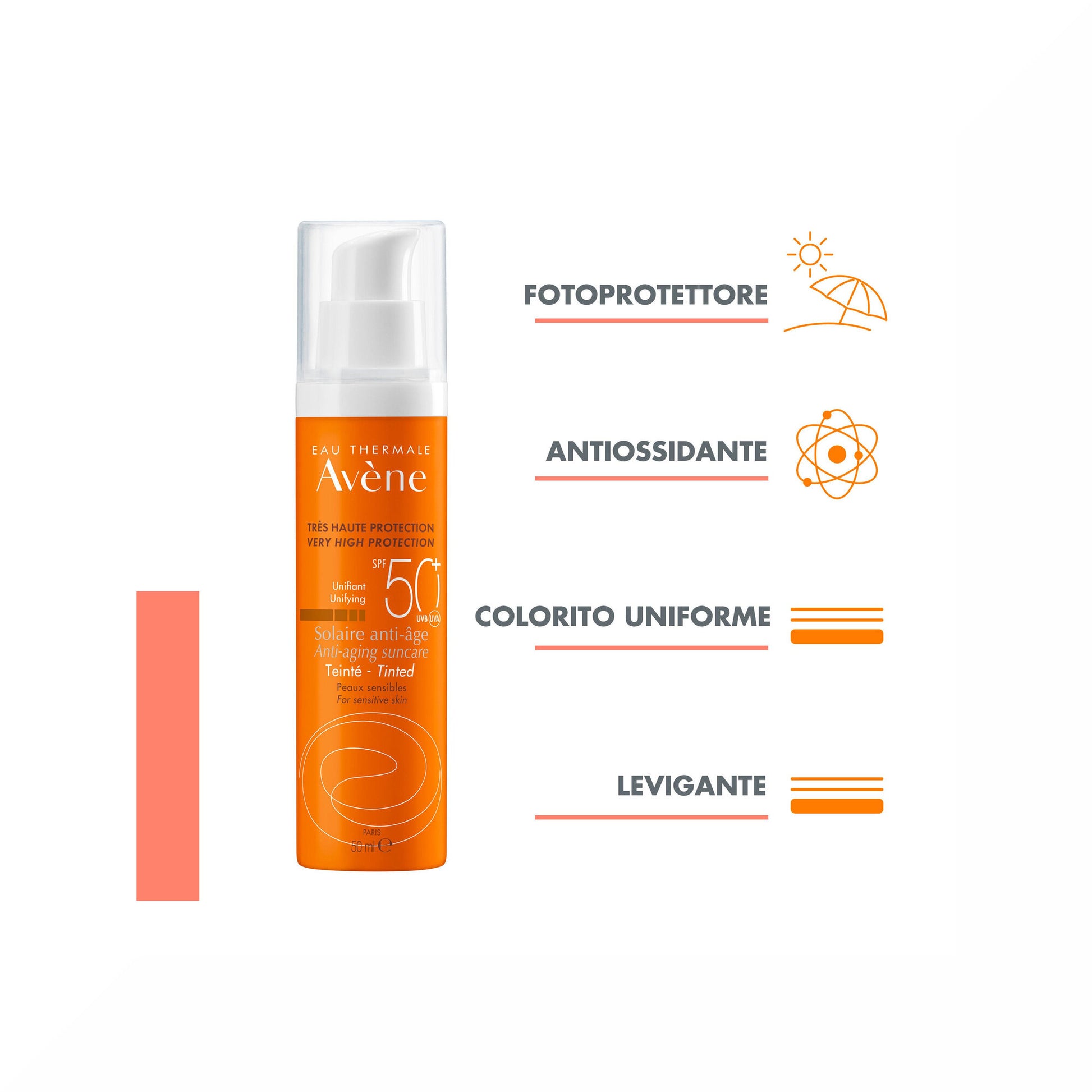 Avene Trattamento Solare Anti-età Colorato SPF50+ protezione molto alta 50ml-9