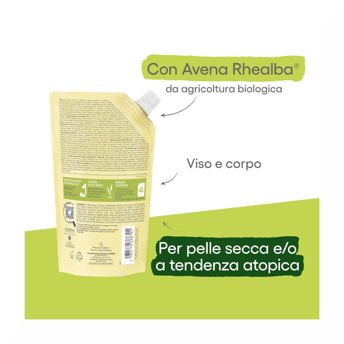 A-Derma Exomega Control Olio Lavante Emolliente Ricarica 500ml-5