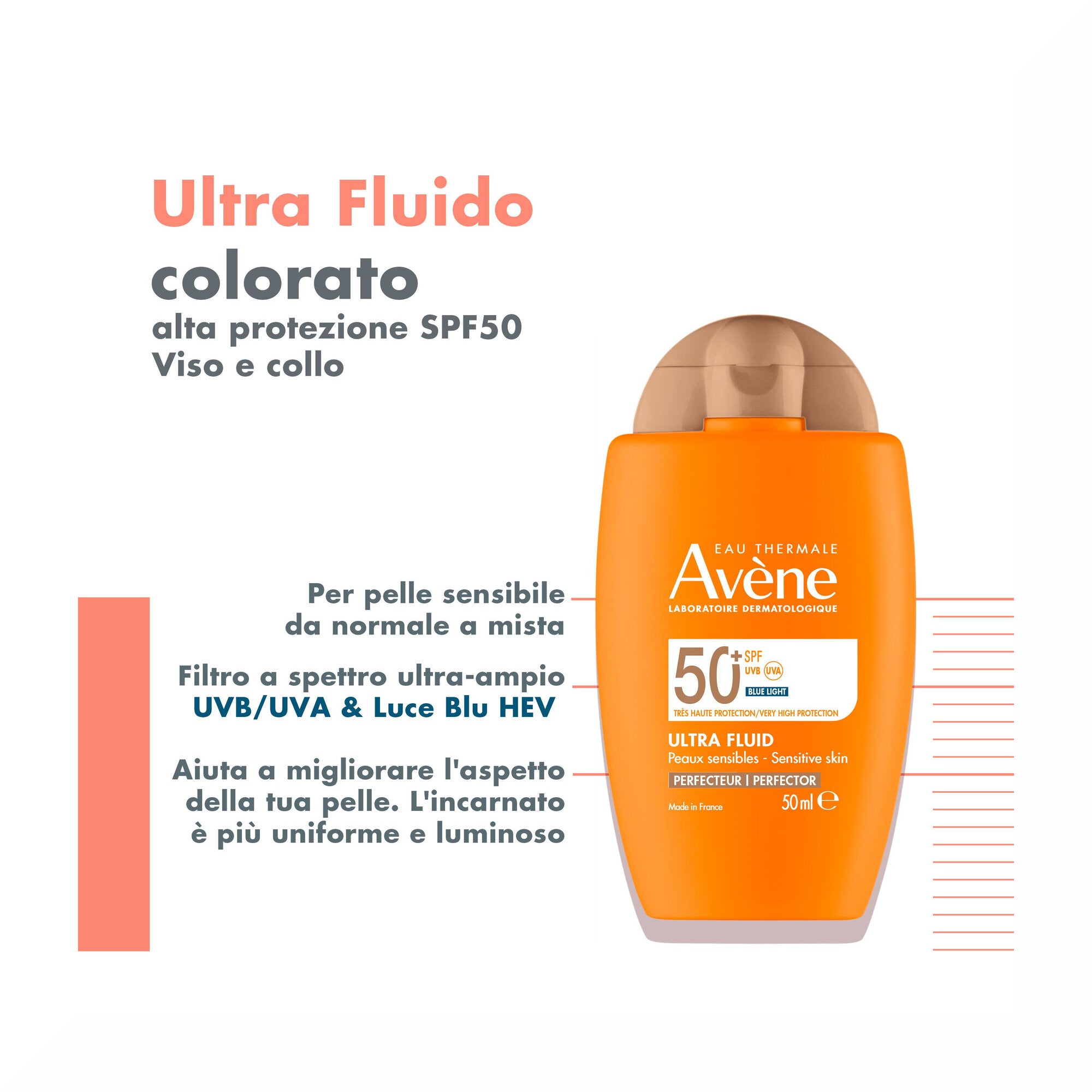 Eau Thermale Avène Ultra-Fluid Perfezionatore Protezione Molto Alta 50ml SPF50+-5