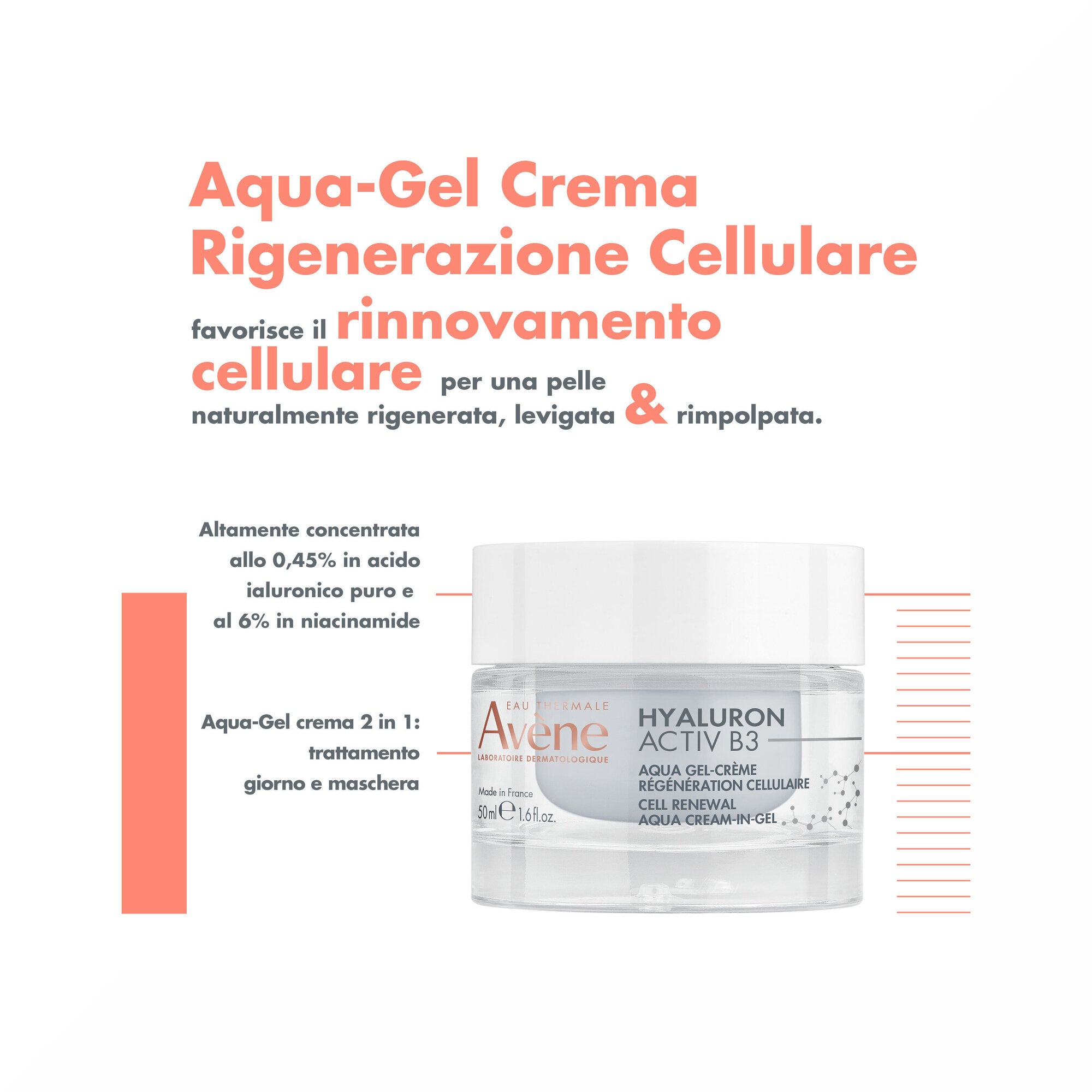 Eau Thermale Avène Hyaluron Activ B3 Aqua Gel-Crema Rigenerazione Cellulare 50ml-3