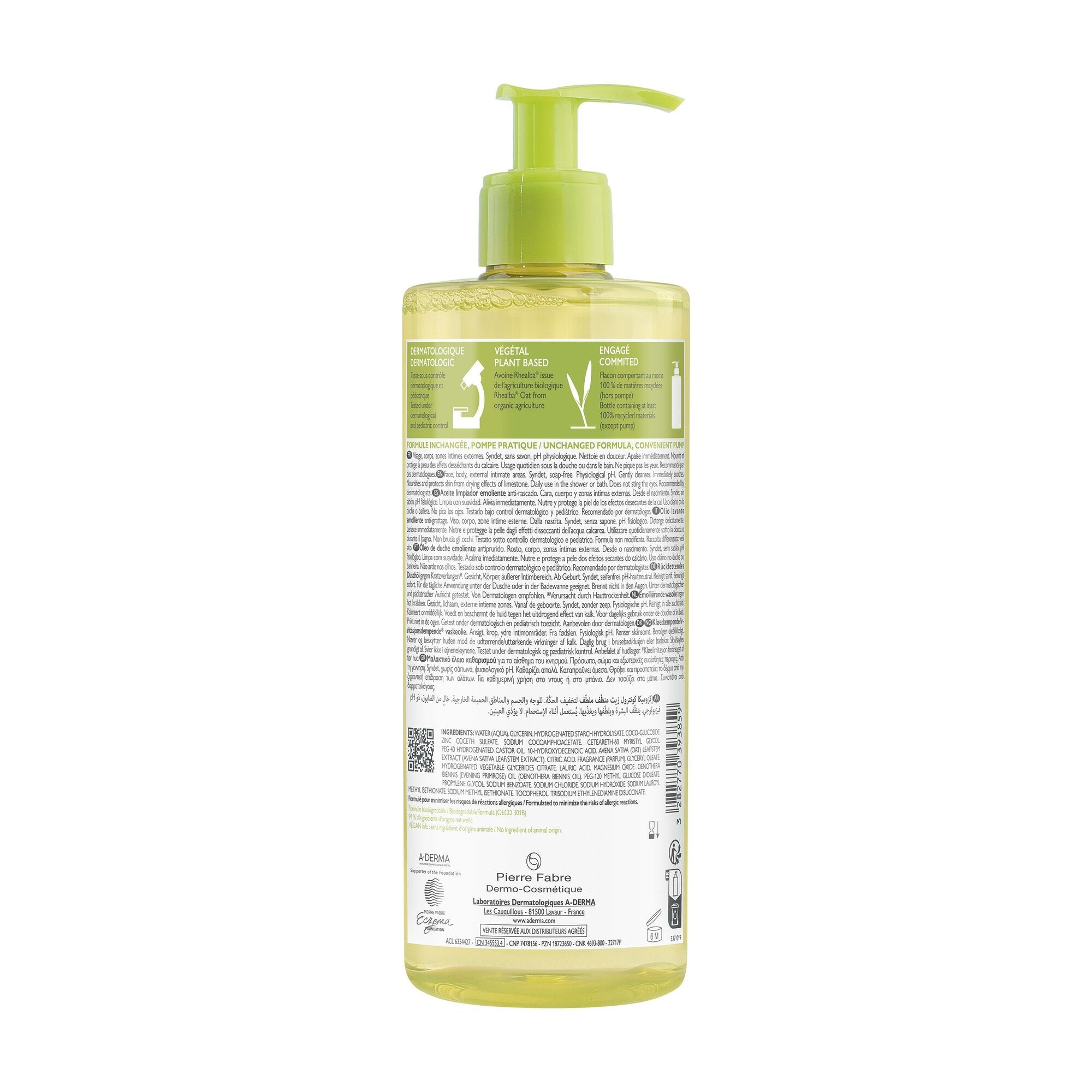 A-Derma Exomega Control Olio Lavante Emolliente Anti-Grattage 500ml-1