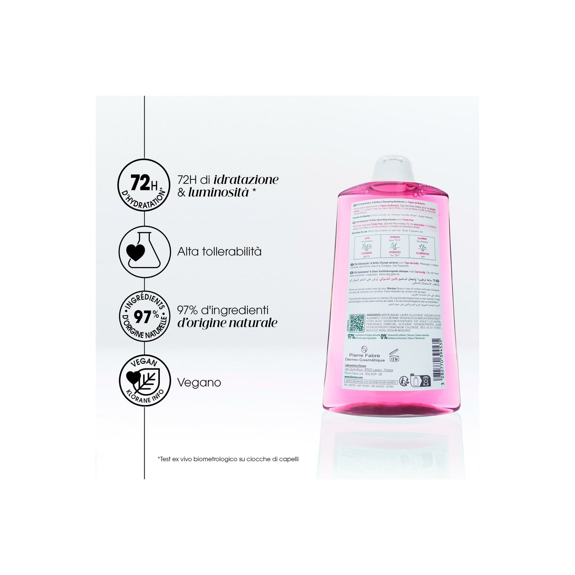 Klorane Shampoo Idratante Illuminante Fico d’India 400ml-2