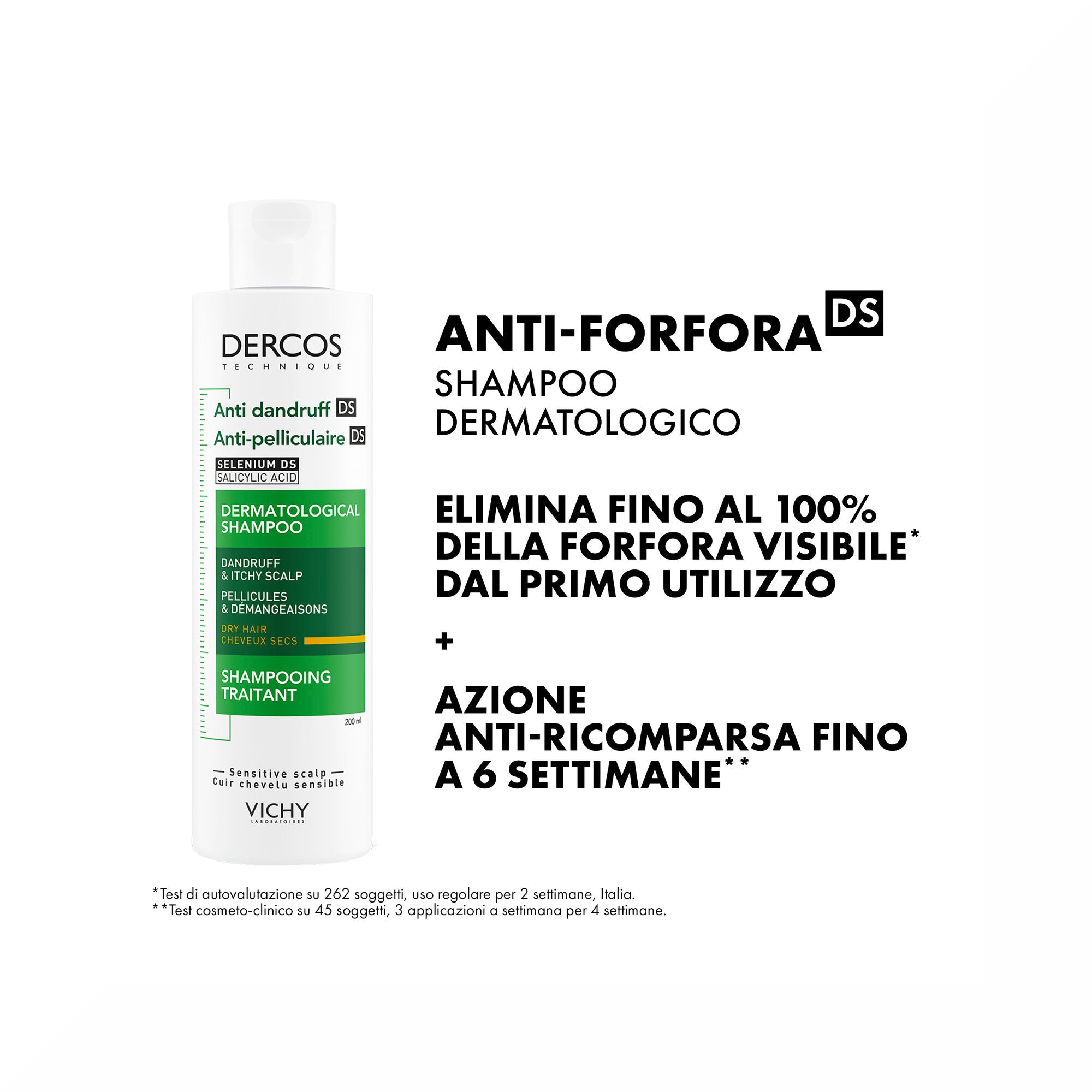 Vichy Dercos DT Shampoo Antiforfora DS Capelli Secchi 200 ml-2