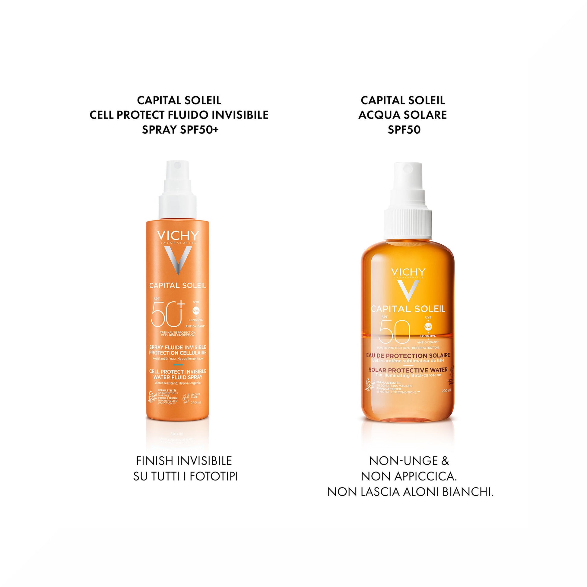 Vichy Capital Soleil Cell Protect Fluido Ultra Leggero Spray Protezione Alta SPF50 200 ml-11