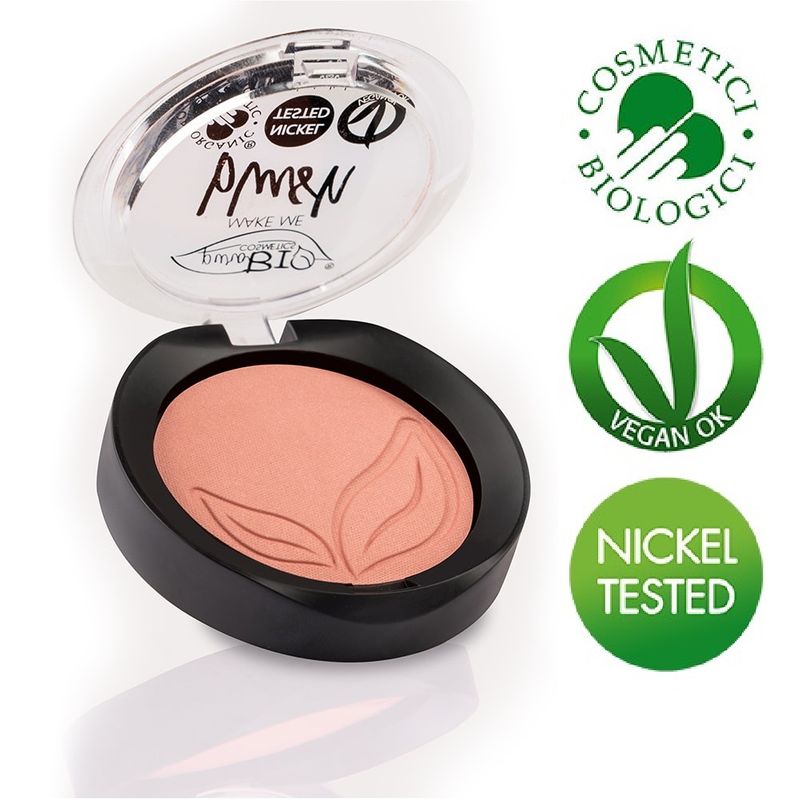 PuroBio Cosmetics Blush n.01 Rosa Satinato con Riflessi Dorati-1
