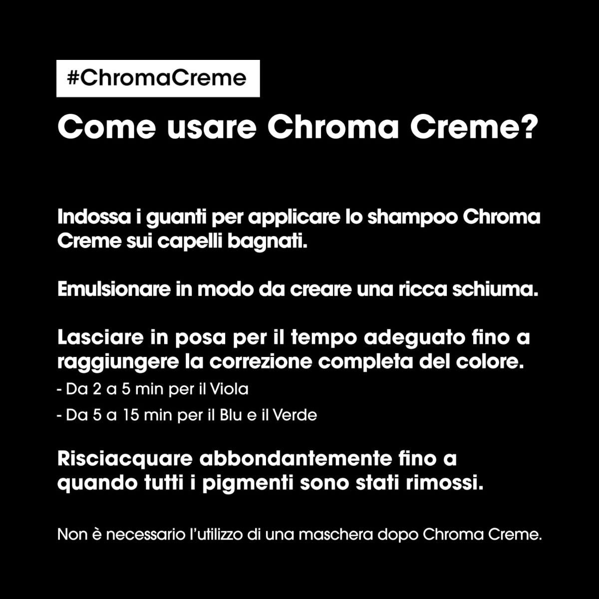 Chroma Creme - Shampoo Verde per capelli da marrone scuro a nero 300ml