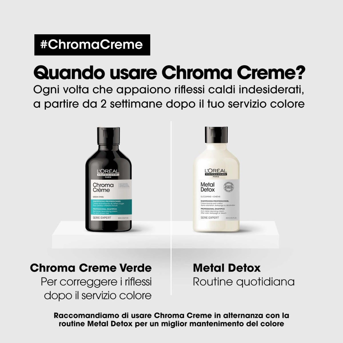 Chroma Creme - Shampoo Verde per capelli da marrone scuro a nero 300ml