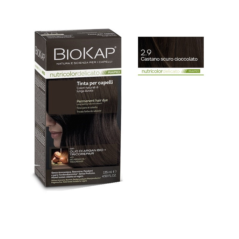 Biosline BioKap Nutricolor Delicato Rapid 2.9 tinta per capelli Castano Scuro Cioccolato 135ml-2