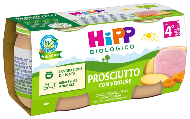 Hipp Bio Omogeneizzato Prosciutto con Verdure 2 Pezzi da 80 g-1