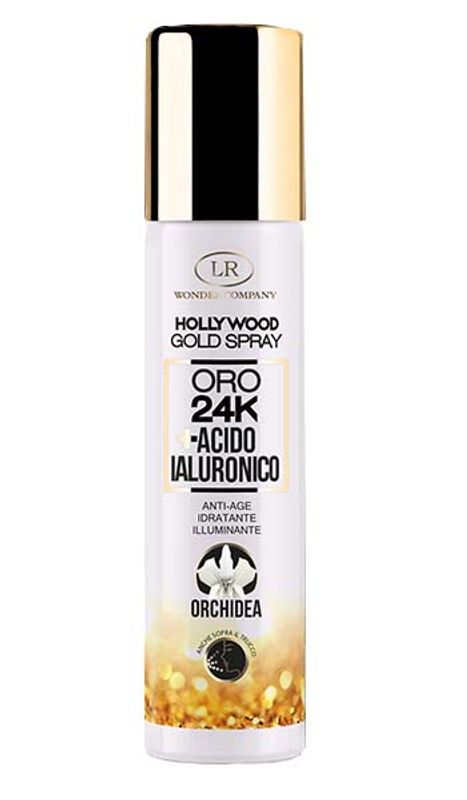 Wonder Hollywood Gold Spray viso oro 24K anti-age illuminante orchidea 75ml-1