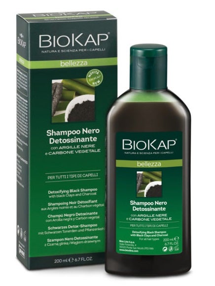 Biosline Biokap shampoo nero detossinante per tutti i tipi di pelle 200ml-1