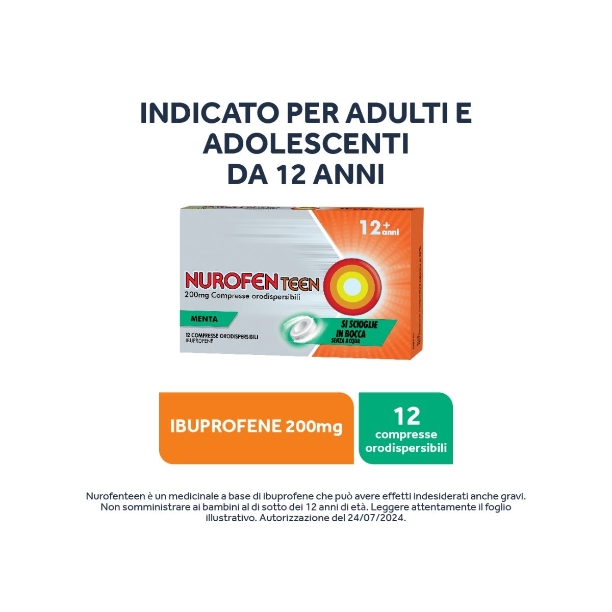 Nurofenteen 200mg Menta 12 compresse orodispersibili-10
