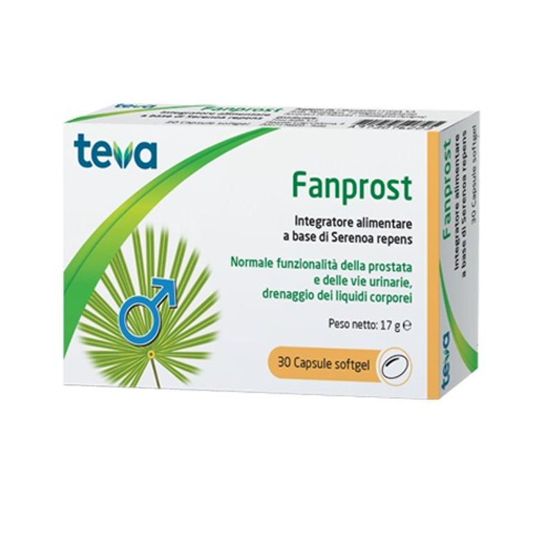 Teva Fanprost per la funzionalità della prostata e vie urinarie 30 Capsule softgel-0