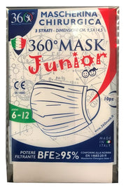 Mascherina Chirurgica 360 Mask Junior 6-12 Anni Colore Rosa 10 Pezzi-1