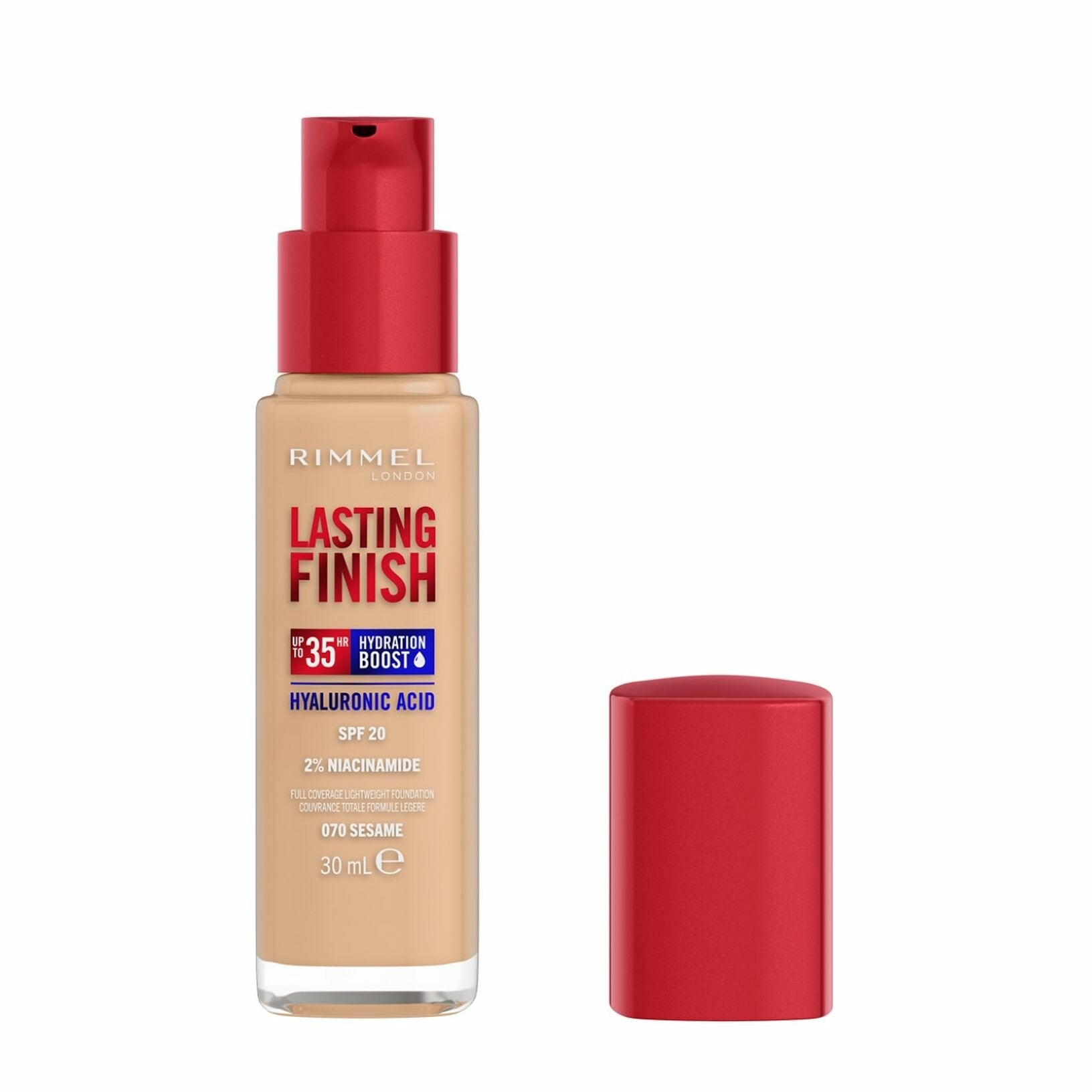 Rimmel Fondotinta Lasting Finish 35h Con Acido Ialuronico 070 Sesame 30ml-2