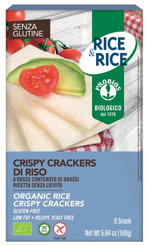 Probios Rice & Rice Crispy Crackers Di Riso Senza Glutine e Lievito 8 Snack-1