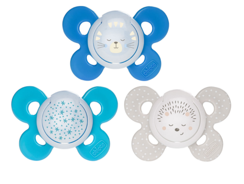Chicco Physio Comfort  Night Succhietti Silicone 16-36m Blu 2 Pezzi-1