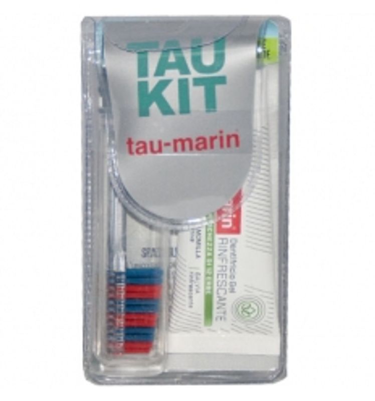 Tau-Marin Tau Kit Spazzolino e Dentifricio setole rosse e blu 20ml-1