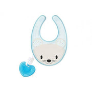 Chicco 3 in 1 Massaggiagengive morbido fresco e bavaglia azzurro 4m+-1