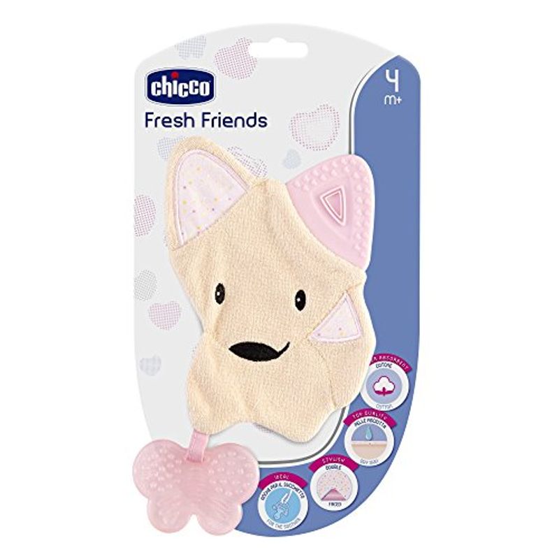Chicco 3 in 1 L'amico dei dentini con  massaggiagengive morbido e fresco rosa 4m+-1