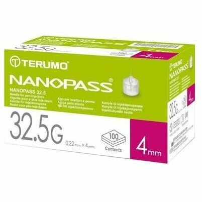Terumo Nanopass Ago Per Iniettori a Penna G32.5 4mm 100 Pezzi-2